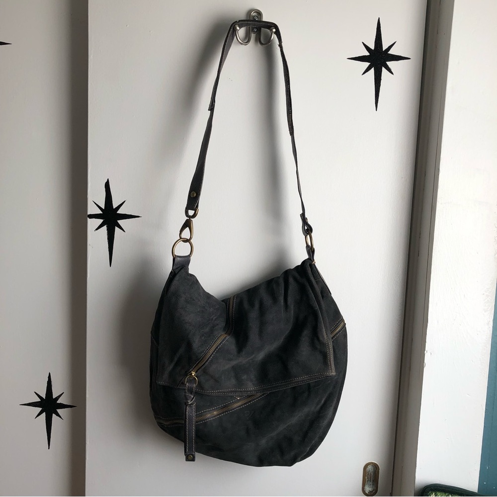 Dark gray/Black color Hobo Bag